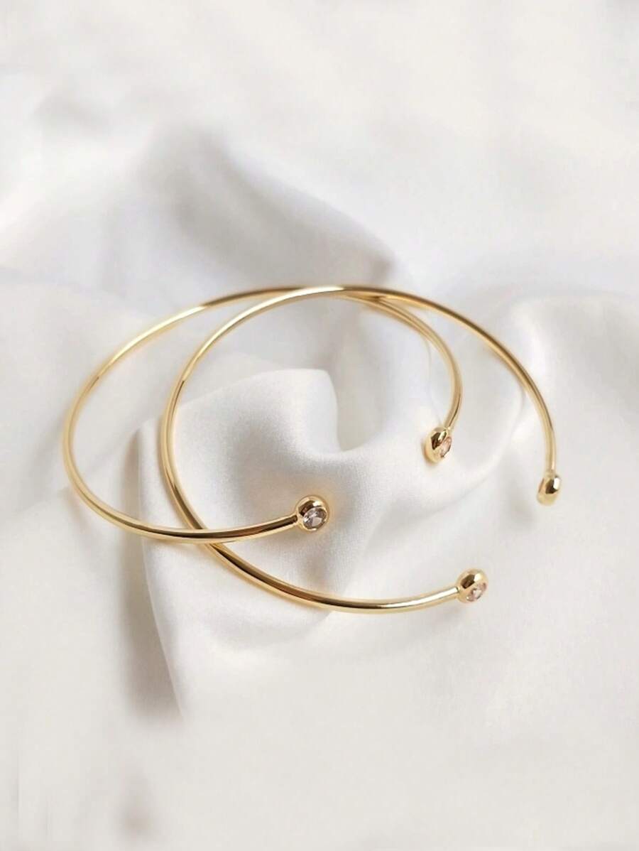 1pc 925 Sterling Silver Fashion Minimalist Cubic Zirconia Adjustable Bracelet For Women, Suitable For Commute, Daily Wear & Valentine's Gift