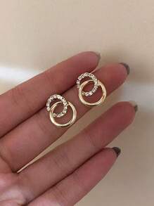 Verschlungene Ring Ohrringe im eleganten, minimalistischen Stil, personalisierter Ohrschmuck-Anhänger für Frauen