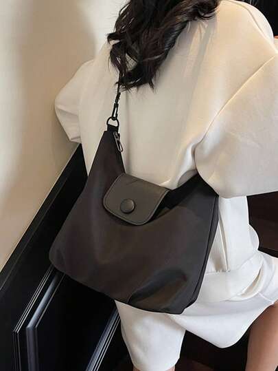 1 件女士尼龙斜挎包，简约风格，适合购物、旅行、斜挎包