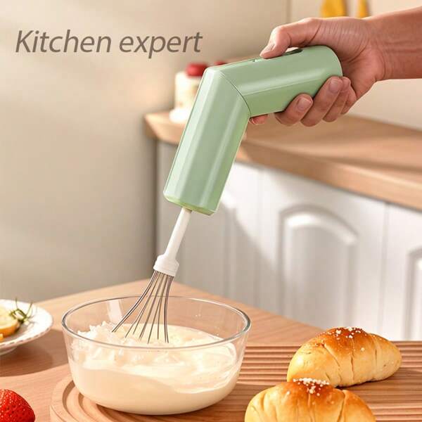 Cordless Electric Hand Mixer/304 Stainless Steel Beater/USB Rechargeable/800mAh Lithium Battery/Cake, Cream, Cookie, Kitchen Mixing Tool