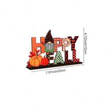 1/130 Sets verfügbar, 2 Stücke/Set 2D Herbst Erntedank fröhlicher Kürbis Truthahn Gewürz Ernte Holzretro Tischdekoration geeignet für Herbst Erntedank Thema Bauernhaus Dekoration, Zimmer Dekoration, Heimdekoration