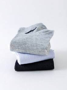 1/5/10/15 Đôi tất ngắn thường ngày Unisex, Đen/Trắng/Xám, Thấm hút ẩm, Tất cổ thấp thoáng khí cho mọi mùa - Nhiều màu - Xem 7