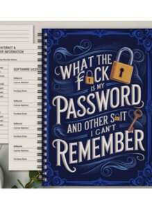 Teal Password Journal With Gold Key - Internet Login Organizer | Spiral Security Book For Usernames & Passwords | Home/Office/Back To School Essential