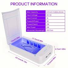 RAF Caixa de Desinfecção Portátil USB Para Celular, Desinfetante de Ferramentas de Salão de Manicure, Adequado Para Manicure Doméstica e de Salão, Esterilizador UV Compacto e Multifuncional Para Têxteis, Metais, Plásticos, Eletrônicos, Ferramentas Cosméticas, Vidro e Cerâmica