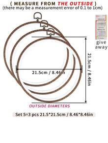 3 قطع إطارات تطريز خشبية بنية مزخرفة على طراز قديم، متوفرة ب- 7 أحجام، مصنوعة من ABS و PVC مع خطافات معدنية للتعليق، مناسبة لديكور المنزل والجدران وزينة عيد الميلاد وعيد الهالوين، إكسسوارات للهاتف والحقيبة والملابس، ديكورات للمكتب والسرير، زينة معلقة للسيارة، تأتي مع 16 إبرة