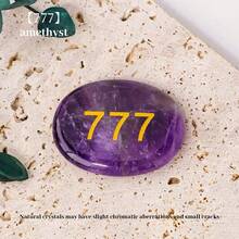 1 PIEZA Piedra de preocupación con números en el pulgar - Cristales de chakra (Cuarzo rosa, Amatista, Ojo de tigre) para la ansiedad y la meditación