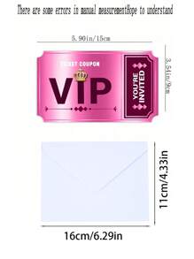 24/12/6 pezzi - Inviti per feste di compleanno a doppio design reversibile con buste, inviti per feste VIP per il cinema, decorazioni per feste di compleanno a tema, inviti per feste di compleanno a doppia faccia con buste, materiali per regali di inviti per feste VIP per il cinema (rosa rosso)