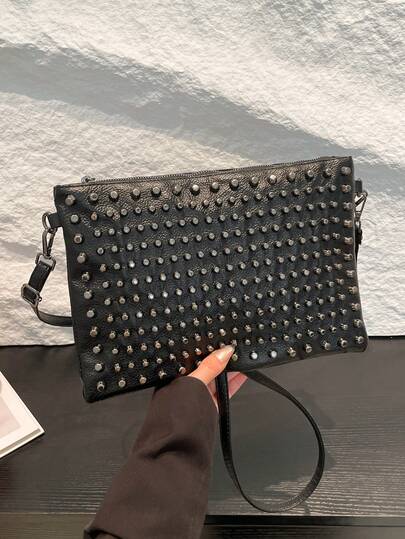 New Fashionable Niche Gothic Shoulder Bag, High-End Crossbody Bag, Y2K Style Clutch, EU Small Square Bag, Halloween Envelope Bag, Phone Bag