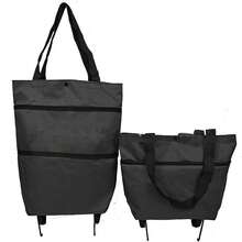 Chariot de courses pliable avec roues - 2 en 1 sac réutilisable pour courses - Chariot de courses pliable - Sac de voyage - Multicolore - Voir 3