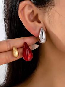 1 Set de Elegantes Pendientes Versátiles de Gota de Estilo Minimalista y Multicolor, Joyería Elegante de Alta Gama para Uso Diario