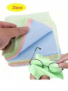 1/5/10/20/100 Pieces Of Reusable Microfiber Cleaning Cloths, Suitable For Glasses, Camera Lenses And Smartphone Screens - Thick, Soft, Odorless Wiping Wipes That Do Not Scratch, Random Colors, For Glasses Cleaning,Back To School,Back To School Supplies