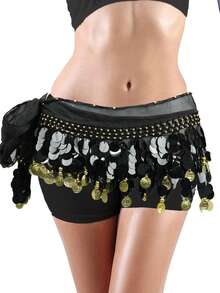 肚皮舞亮片腰带金铜币肚皮舞臀巾女士肚皮舞腰链舞蹈表演腰带