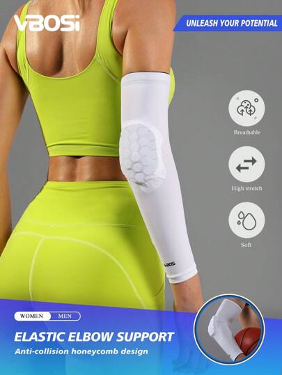 VBOSI 1 Piece Women Men Crashproof Honeycomb Sport Elbow Pads Elastic Arm Sleeve Support Protector Guard For Basketball Volleyball Football Cycling
