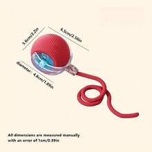 Automatic Rotating Cat Toy Ball With LED Light & Tail Cord - USB Rechargeable Interactive Pet Exercise Toy, Suitable For Cats And Small Dogs, Silicone Automatic Moving Ball Indoor Game, Pet Play Toy | Textured Surface | Silicone Structure, Interactive Cat Toy - Multicolor - View 3