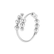 Bague anti-anxiété Bague perles Bagues pour femmes hommes Bague en acier inoxydable Spinner Spiral Simulé Librement Anti Stress Bague Fidget Cadeaux de fête Bijoux