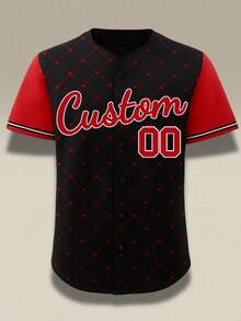 Custom Men's Baseball Jersey - Personalized Name And Number, Black Baseball Jersey, Loose Fit Breathable And Washable, Perfect For Casual Outings, Sports, Parties And Training - Black - View 3