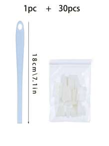 1 Set Disposable Toilet Brush, 1pc Handle + 30pcs Replacement Heads, New Disposable Toilet Brush Set, Flexible Cleaning Brush For Toilet, Long Handle Toilet Cleaning Brush, Household Cleaning Tool & Supplies