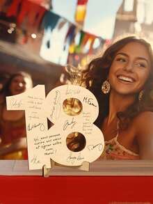 1 Handmade Wooden Digital Greeting Card With Sturdy Base -18 Years Old, 20 Years Old, 30 Years Old, 40 Years Old, 50 Years Old, 60 Years Old Milestone Birthday And Anniversary Message Book - With Blessings