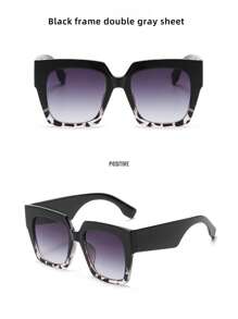 新款时尚方形欧美渐变色太阳镜网红同款时装秀简约墨镜