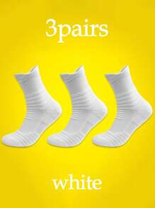 3 pares de meias de basquete Elite masculinas, curtas, cano médio, felpudas e acolchoadas, com absorção de impacto, antiderrapantes, para corrida e treinamento