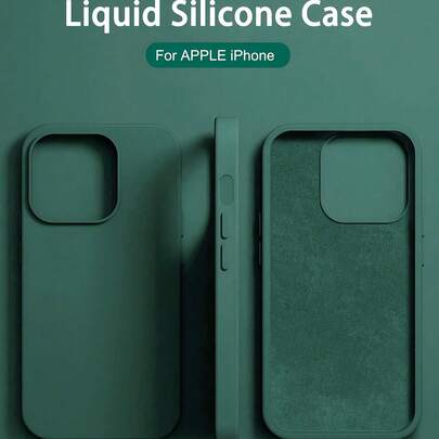 Ốp lưng điện thoại silicon lỏng màu xanh đậm sang trọng, chống sốc, 1 chiếc, tương thích với iPhone 16, 14, 13, 12, 11, 15 Pro Max, cũng tương thích với iPhone 12, 13, Mini, 14, 15, 16 Plus, ốp lưng bảo vệ điện thoại bằng nhung thời trang, quà tặng kỷ niệm, quà sinh nhật, phiên bản quốc tế, không phải phiên bản nội địa, quà tặng mùa xuân, lễ Phục sinh.