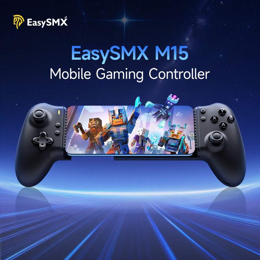 EasySMX M15 BT Mobile Gaming Controller Suit For Android/IOS 15 Series,Android Controller With Hall Trigger/Joysticks For COD(Black)-400mAh Battery Included - màu đen - Xem 1