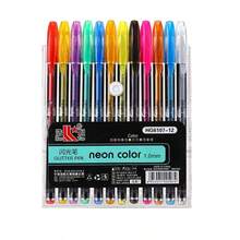 12/24pcs Metal Glitter Gel Pens For School/Office, Adult Coloring Books, Journals, Art Painting, Promotion Pens, School Supplies,Back To School - Multicolor - View 7