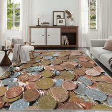 [Velvet] 1PC Geometric Area Rug, Lightweight And Easy To Wash, Easy To Handle Summer And Autumn Floor Mat For Living Room, Bedroom, Bathroom, Office, Balcony, Room Accessories - 彩色 - 查看 1