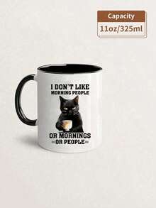 1pc Creative Cute 11oz 330ml Ceramic Cup, Wide Mouth Coffee Cup, Suitable For Outdoor Camping, Picnicking, Travel,Reusable,Birthdays & Holidays, Hand Wash Only,Coffee Bar Accessories, Back To School,Summer Water Bottles,Suitable For Both Cold And Hot Drinks, Perfect Father's Day Gift For Coffee Or Tea, Tea Mug