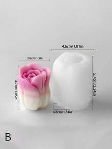 1 件 3D 牡丹玫瑰硅胶模具，适用于蜡烛/蜡/树脂/石膏 DIY + 母亲节礼物 + 家居装饰 + 花卉扩散效果 + 节日装饰 - 白色 - 查看 6