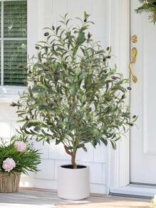 1 件人造橄榄树大型橄榄盆栽植物用于乔迁礼物室内外家居客厅办公室落地装饰仿真树 - 橄欖樹-03 - 查看 1