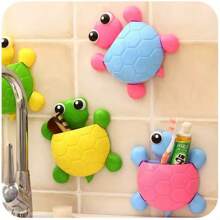 2pcs Animal Toothbrush Rack Turtle Strong Suction Cup Toothbrush Toothpaste Storage Shelf Bathroom Wall Mounted Toothbridge Seat PP+PVC Material Helps You Store Toothbrush Toothpaste Can Also Be Used For Makeup, Brushing, Tableware, Etc. Not Only Practical, But Also Decorates The Wall Space, Making Life Full Of Fun