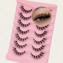 7pcs/Set Transparent Band False Eyelashes, Natural Eyelashes, Cat-Eye Lashes