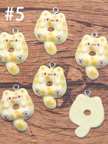 2pcs/Lot Resin Miniature Cat Cabochon Cat Doughnut Fairy Garden Decoration DIY Accessories Scrapbooking Craft 21*29mm