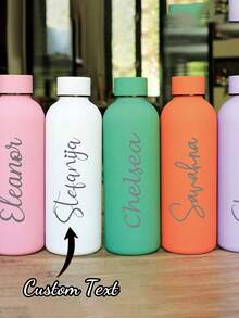 1 Customized 500ml Stainless Steel Water Bottle - Engraved With A Name - Suitable For Outdoor Sports, Running, Hiking, Camping, Playing Ball, And Daily Use, With Multiple Color Options - Ideal Exclusive Gift For Teacher's Day, Father's Day, Graduation Season, Christmas, Mother's Day For Family And Friends, Family Gift Engraved Bottle Stainless Steel Kettle - Multicolor - View 2
