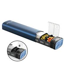 Serfeymi 7天金属药盒，每日用药整理盒，旅行药盒，维生素盒，药品收纳盒（含备用垫圈）