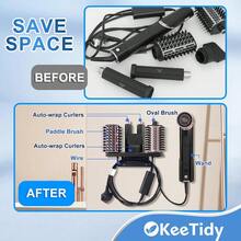 Wall Mount Holder Compatible With Shark FlexStyle HD430 HD435 HD440BK, Hair Dryer Stand, Wall Mounted Organizer For Storage Attachments, Rack With Cord Hanger For Accessories Curlers Brushes - 輕質 ABS - 查看 3