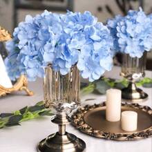 5/10pcs Artificial Hydrangea Artificial Flower Heads With Stems,Fake Hydrangea Flowers, Table Arrangement Decoration Flower,Champagne Fake Flower For Home Office Party Wedding, Fake Plants, Spring Decor, Room, Desk, Garden Decor, Room Decoration Stuff, Valentine's Day, Gift Gifts Birthday Graduation