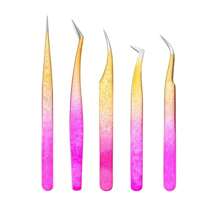 Zestaw 5 precyzyjnych pęset do przedłużania rzęs, zestaw zalotek do rzęs – profesjonalny aplikator i narzędzie do usuwania rzęs ze stali nierdzewnej z końcówkami pokrytymi tytanem, akcesoria kosmetyczne DIY do idealnych rzęs, do poprawy objętości i długości, w zestawie etui, nie wymaga baterii, prezenty dla rodziny, przyjaciół, par, na Halloween, prezenty świąteczne, na powrót do szkoły, zalotka do rzęs, pęseta do brwi, makijaż, tanio, wystrój pokoju, toaletka, podróż, sypialnia, akcesoria do makijażu, pęseta