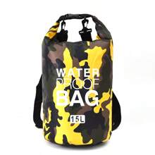 Bolsa seca impermeable de 15L, bolsa con cierre enrollable para mantener el equipo seco, adecuada para kayak, rafting, navegación, natación, camping, senderismo, playa, pesca, accesorios de playa, flotador de piscina