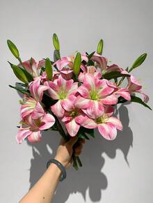 5/3/2/1 bông hoa ly giả dài 37cm/14.57in, bó hoa ly nở rộ, thích hợp trang trí nhà cửa, khách sạn, tiệc tùng, phòng ốc. - Nhiều màu - Xem 12