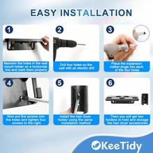 Wall Mount Holder Compatible With Shark FlexStyle HD430 HD435 HD440BK, Hair Dryer Stand, Wall Mounted Organizer For Storage Attachments, Rack With Cord Hanger For Accessories Curlers Brushes - 輕質 ABS - 查看 5