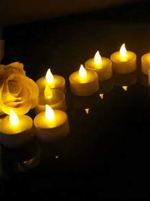 6/12/24 Pcs Set Flameless LED Tea Lights, Battery Powered 100 Hrs With Remote Control Timer, Realistic 3D Wick Votive Candles For Dating, Wedding, Party, Holiday, Home Decor - Plastic, Smokeless, Battery-Powered, Flameless Lights With On/Off Switch (Warm White)