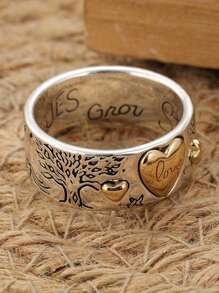 Retro Handcrafted Carved Pattern Rings, Letter Design Rings, Sun And Star Accessories