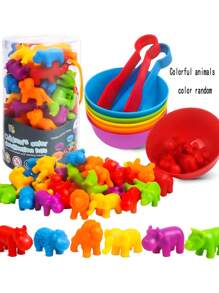 Juego educativo para niños, set de juguetes de clasificación, reconocimiento de colores, cálculo de cantidades, juego interactivo de aprendizaje temprano (color aleatorio)