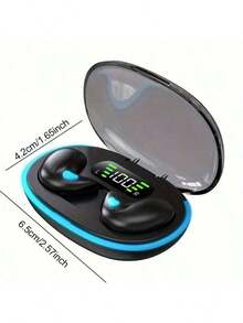 X55 睡眠耳塞无线迷你耳机，TWS 蓝牙耳机，立体声隐藏式耳机带麦克风，高清通话，防水，150mAh