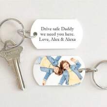 Custom Drive Safe Daddy Keychain, Father's Day Gifts, Photo Keychain, Personalized Gifts, Custom Birthday Dad Papa Gifts