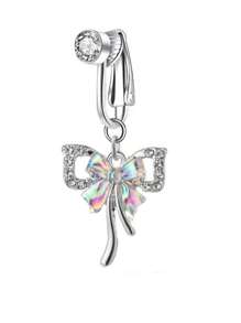 1 pieza Piercing para el ombligo con diseño simple de cabeza de gato/corazón, estilo mariposa de clip, sin necesidad de perforación, variedad de estilos