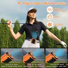 3600mAh Portable Waist Fan Clip On Belt, Max 24H Cooling,10 Speeds 12000RPM,Rechargeable Hands-Free Personal Wearable Neck Fan With Dual Clip & Flashlight For Outdoor Jobsite Camping Traveling Turbo Fan