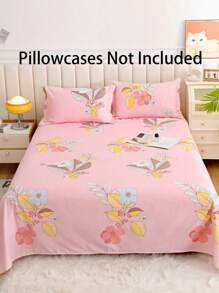 1pc Soft Skin-Friendly Printed Bedsheet, Modern Rectangular Fashion Minimalist Design For Children, Double Bed, Available In Multiple Sizes, Suitable For Bedroom Use Year-Round